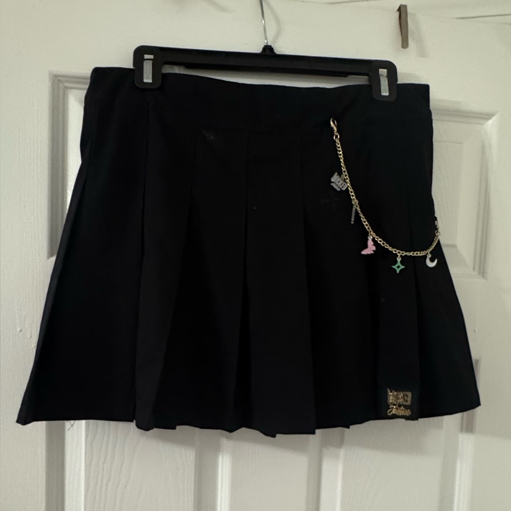 Justice Black Skort with Chain Accent
